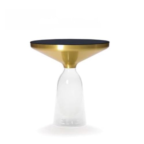 LIXIONGQUANLAL Side Table, Moderner runder Beistelltisch mit Glasfuß for Schlafzimmer, Wohnzimmer und kleine Räume,Nightstand(Clear) von LIXIONGQUANLAL