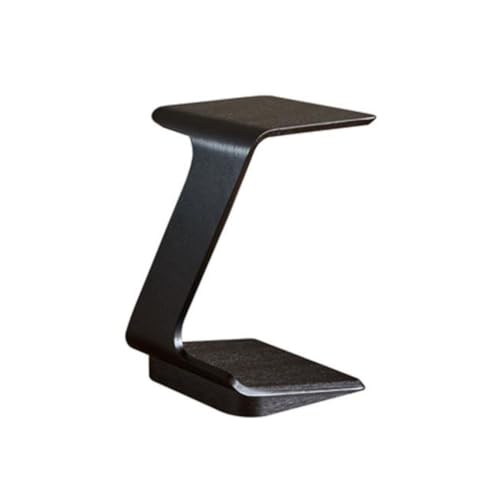 LIXIONGQUANLAL Side Table, Z-förmiger mobiler Beistelltisch mit Rädern, rustikaler Couchtisch for das Wohnzimmer,Nightstand(Black) von LIXIONGQUANLAL