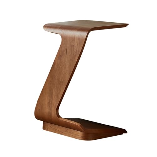 LIXIONGQUANLAL Side Table, Z-förmiger mobiler Beistelltisch mit Rädern, rustikaler Couchtisch for das Wohnzimmer,Nightstand(Brown) von LIXIONGQUANLAL