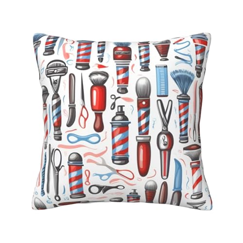 Barber Supplies Kissenbezug mit Muster, quadratisch, hautfreundlich, atmungsaktiv, vielseitig einsetzbar Barber Supplies Kissenbezug mit Muster, quadratisch, hautfreundlich, atmungsaktiv, vielseitig einsetzbar von LIXLZH