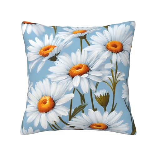 Kissenbezug mit Gänseblümchen-Motiv, quadratisch, hautfreundlich, atmungsaktiv, vielseitig einsetzbar Kissenbezug mit Gänseblümchen-Motiv, quadratisch, hautfreundlich, atmungsaktiv, vielseitig einsetzbar von LIXLZH
