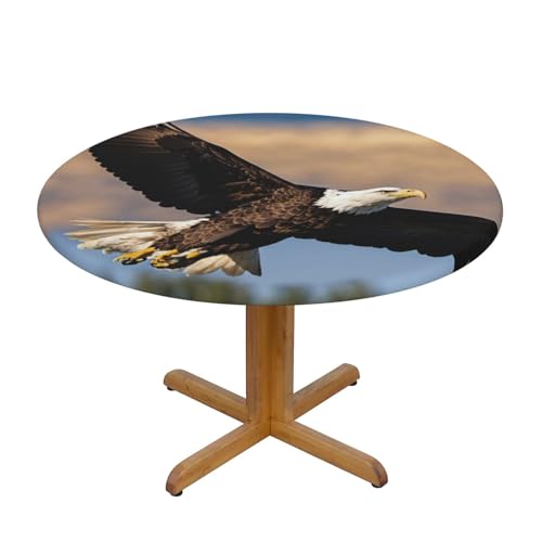 LIXLZH Flying Eagle Print Outdoor Patio Kitchen Decor Supplies Wipeable Round Table Cloth for Indoor Outdoor von LIXLZH