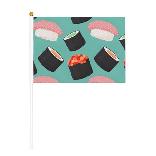 Miniatur Sushi Food Pattern1 Print Handheld Flag Party Supplies for Parades World Cup Festival Events Flags von LIXLZH
