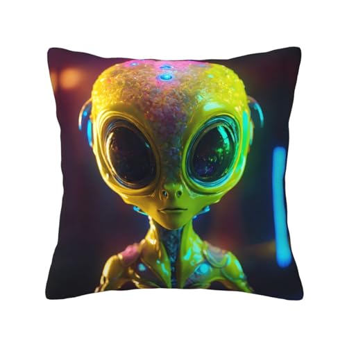 Quadratische Kissenbezüge mit Alien-Planeten-Druck, hautfreundlich, atmungsaktiv, vielseitig einsetzbar Quadratische Kissenbezüge mit Alien-Planeten-Druck, hautfreundlich, atmungsaktiv, vielseitig einsetzbar von LIXLZH
