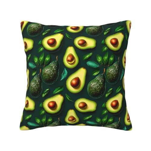 Quadratische Kissenbezüge mit Avocado-Druck, hautfreundlich, atmungsaktiv, vielseitig einsetzbar Quadratische Kissenbezüge mit Avocado-Druck, hautfreundlich, atmungsaktiv, vielseitig einsetzbar von LIXLZH