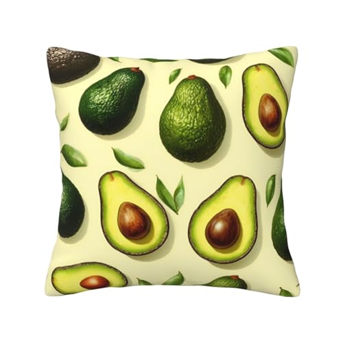 Quadratische Kissenbezüge mit Avocado-Frucht-Druck, hautfreundlich, atmungsaktiv, vielseitig einsetzbar Quadratische Kissenbezüge mit Avocado-Frucht-Druck, hautfreundlich, atmungsaktiv, vielseitig einsetzbar von LIXLZH