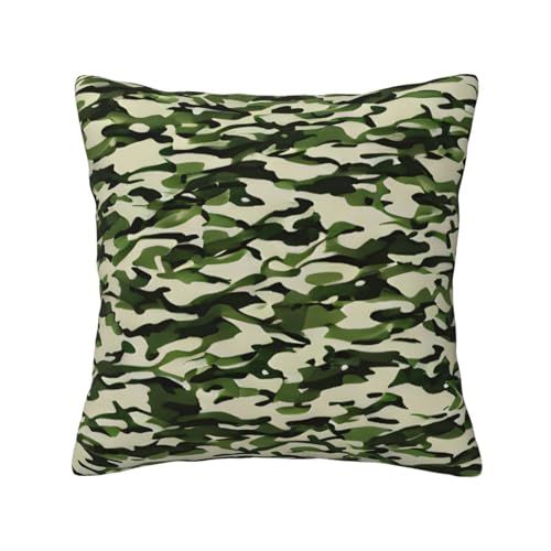 Quadratische Kissenbezüge mit Camouflage-Muster, hautfreundlich, atmungsaktiv, vielseitig einsetzbar von LIXLZH