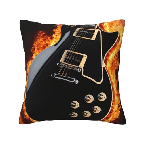 Quadratische Kissenbezüge mit E-Gitarren-Druck, hautfreundlich, atmungsaktiv, vielseitig einsetzbar Quadratische Kissenbezüge mit E-Gitarren-Druck, hautfreundlich, atmungsaktiv, vielseitig einsetzbar von LIXLZH