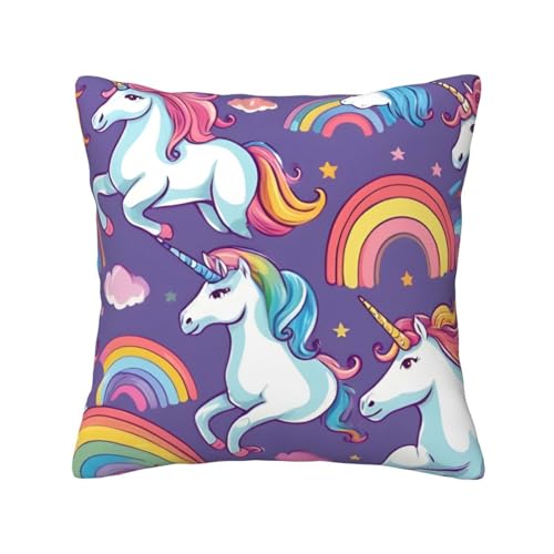 Quadratische Kissenbezüge mit Einhorn-Design, hautfreundlich, atmungsaktiv, vielseitig einsetzbar Quadratische Kissenbezüge mit Einhorn-Design, hautfreundlich, atmungsaktiv, vielseitig einsetzbar von LIXLZH