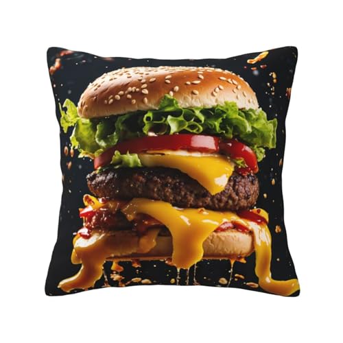 Quadratische Kissenbezüge mit Fast Food-Druck, hautfreundlich, atmungsaktiv, vielseitig einsetzbar Quadratische Kissenbezüge mit Fast Food-Druck, hautfreundlich, atmungsaktiv, vielseitig einsetzbar von LIXLZH