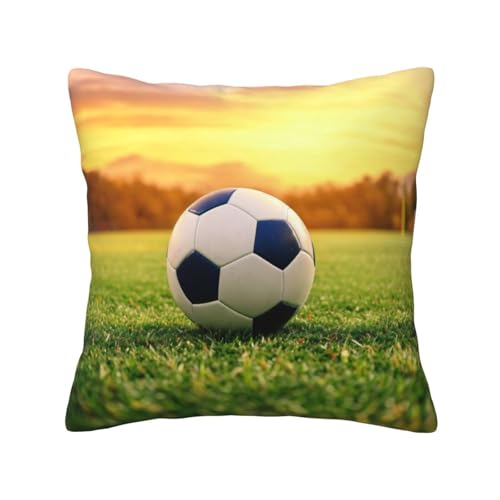 Quadratische Kissenbezüge mit Fußball-Druck, hautfreundlich, atmungsaktiv, vielseitig einsetzbar Quadratische Kissenbezüge mit Fußball-Druck, hautfreundlich, atmungsaktiv, vielseitig einsetzbar von LIXLZH