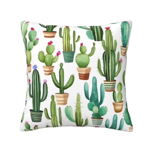 Quadratische Kissenbezüge mit Kaktusblumen-Druck, hautfreundlich, atmungsaktiv, vielseitig einsetzbar Quadratische Kissenbezüge mit Kaktusblumen-Druck, hautfreundlich, atmungsaktiv, vielseitig einsetzbar von LIXLZH