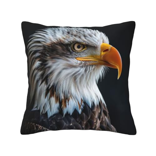 Quadratische Kissenbezüge mit Weißkopfseeadler-Druck, hautfreundlich, atmungsaktiv, vielseitig einsetzbar Quadratische Kissenbezüge mit Weißkopfseeadler-Druck, hautfreundlich, atmungsaktiv, vielseitig einsetzbar von LIXLZH