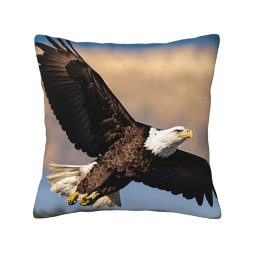 Quadratische Kissenbezüge mit fliegendem Adler, hautfreundlich, atmungsaktiv, vielseitig einsetzbar Quadratische Kissenbezüge mit fliegendem Adler, hautfreundlich, atmungsaktiv, vielseitig einsetzbar von LIXLZH