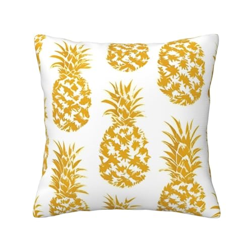 Quadratische Kissenbezüge mit goldenem Ananas-Druck, hautfreundlich, atmungsaktiv, vielseitig einsetzbar Quadratische Kissenbezüge mit goldenem Ananas-Druck, hautfreundlich, atmungsaktiv, vielseitig einsetzbar von LIXLZH