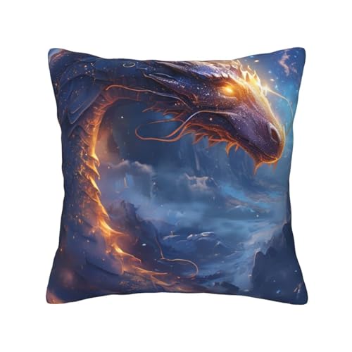 Quadratische Kissenbezüge mit magischem Drachen-Druck, hautfreundlich, atmungsaktiv, vielseitig einsetzbar Quadratische Kissenbezüge mit magischem Drachen-Druck, hautfreundlich, atmungsaktiv, vielseitig einsetzbar von LIXLZH