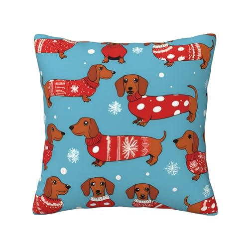 Quadratische Kissenbezüge mit niedlichem Corgi-Druck, hautfreundlich, atmungsaktiv, vielseitig einsetzbar Quadratische Kissenbezüge mit niedlichem Corgi-Druck, hautfreundlich, atmungsaktiv, vielseitig einsetzbar von LIXLZH