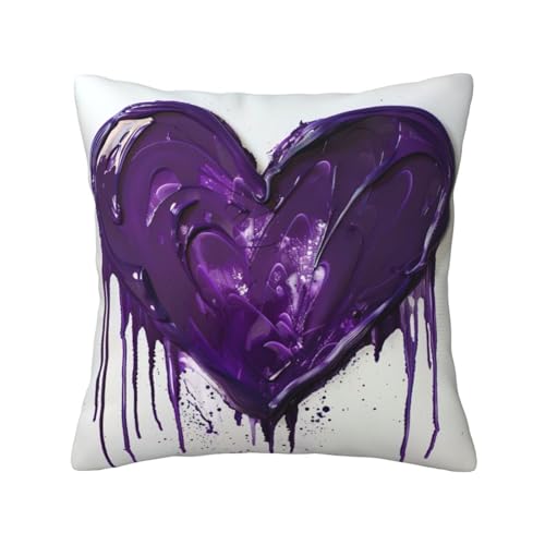 Quadratische Kissenbezüge mit violettem Liebesaufdruck, hautfreundlich, atmungsaktiv, vielseitig einsetzbar Quadratische Kissenbezüge mit violettem Liebesaufdruck, hautfreundlich, atmungsaktiv, vielseitig einsetzbar von LIXLZH