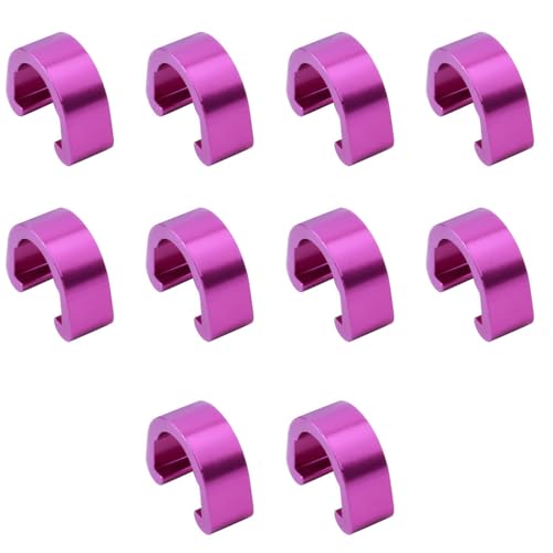 LIXSAZSE 10 Stück Fahrradkabel C Clips Professionelle robuste Bremskabel Klemme Befestigungsschellen Fix Zubehör Fixator für Fahrräder, Violett von LIXSAZSE