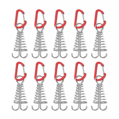 LIXSAZSE 10 Stück Zelt Windseilschnalle Camping Wandern Angeln Markise Plane Winddicht Befestigung Karabiner Verschluss Zubehör von LIXSAZSE