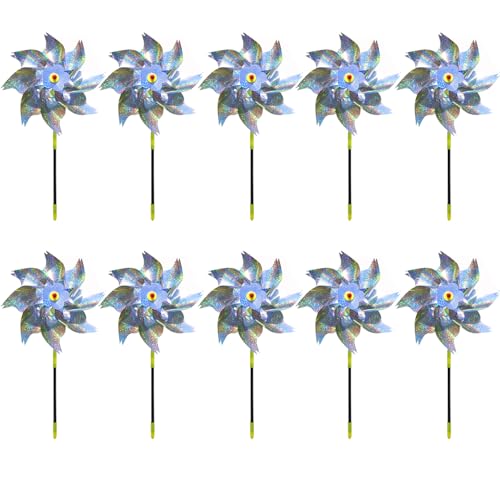 LIXSAZSE 10 Stück reflektierende Windmühle Windrad verscheuchen Vögel mit Windlicht ABS Windmühle Garten Vogelabwehr Vogelschreck Hof, Typ+1 LIXSAZSE 10 Stück reflektierende Windmühle Windrad verscheuchen Vögel mit Windlicht ABS Windmühle Garten Vogelabwehr Vogelschreck Hof, Typ+1 von LIXSAZSE