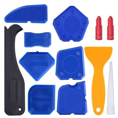 LIXSAZSE Caulk Tool Kit Dichtungsmittel Silikon Zubehör Entferner Applikator Spreizer Finishing Set Fugenhandwerkzeuge Glatte Oberfläche, Blau von LIXSAZSE