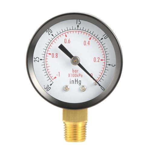 LIXSAZSE Doppelskala Luftdruckmesser Reifen Zylinder Barometer Manometer 0 30 Inhg Vakuummeter Tragbares Messgerät von LIXSAZSE