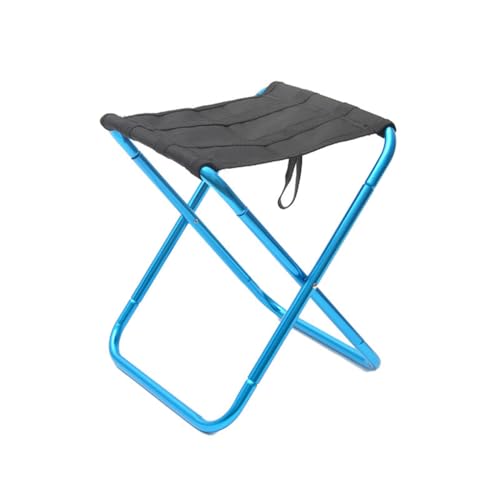 LIXSAZSE Faltbarer Hocker Tragbarer Anti Rost Stuhl Outdoor Garten Camping Angeln Grillen Entspannender Sitz mit Aufbewahrungstasche, Blau von LIXSAZSE