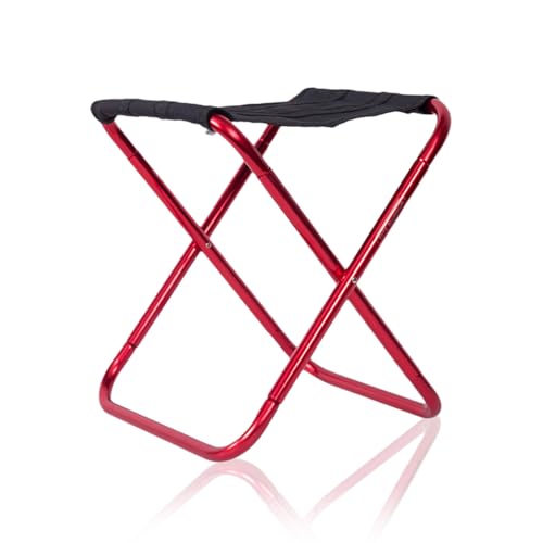 LIXSAZSE Klapphocker Outdoor Angeln Tragbare Aluminiumlegierung 80kg Tragbare Stühle Picknick Reisen Grill Rasensitz, Rot von LIXSAZSE