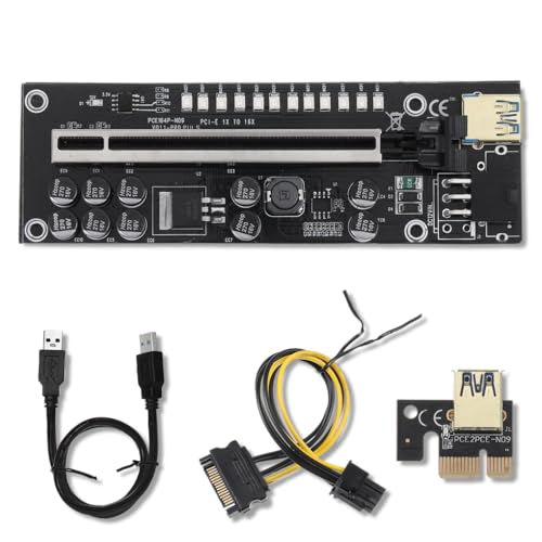 LIXSAZSE PCI E LED Grafikkartenerweiterung 8 Festkörperkondensatoren Extender Abnehmbarer Kupferdrahtadapter mit Befestigungsschnalle, Nr.01 von LIXSAZSE