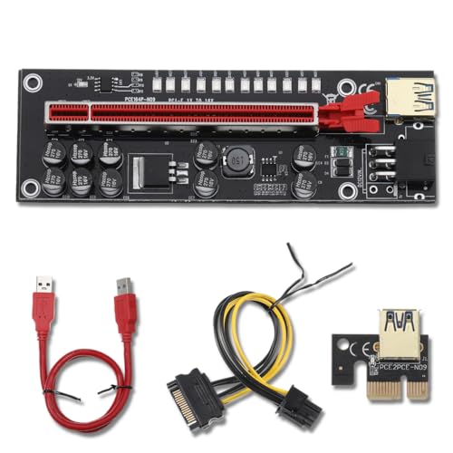 LIXSAZSE PCI E LED Grafikkartenerweiterung 8 Festkörperkondensatoren Extender Abnehmbarer Kupferdrahtadapter mit Befestigungsschnalle, Nr.02 von LIXSAZSE