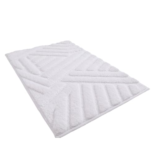 LIXSAZSE Pflegeleichte Badezimmermatte, modern und rutschfest, leicht zu reinigen, rutschfeste Badezimmermatte, Badezimmermatten, Badezimmerteppich, Weiss LIXSAZSE Pflegeleichte Badezimmermatte, modern und rutschfest, leicht zu reinigen, rutschfeste Badezimmermatte, Badezimmermatten, Badezimmerteppich, Weiss von LIXSAZSE