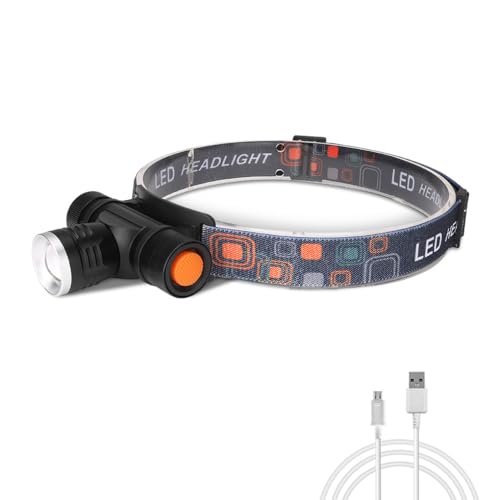 LIXSAZSE Scheinwerfer Wiederaufladbare Aluminiumlegierung Einstellbare Taschenlampe Beleuchtung Scheinwerfer Lampe Zubehör für Camping Wandern von LIXSAZSE