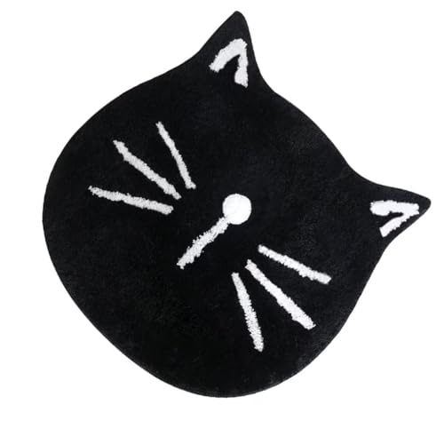 LIXSAZSE Starke Wasseraufnahme – niedliche Katzenmatte für Küche, Polyester, saugfähig, Badezimmer, Badematte, Schlafzimmer, Teppich, weiche Textur, Schwarz, 60 * 60CM LIXSAZSE Starke Wasseraufnahme – niedliche Katzenmatte für Küche, Polyester, saugfähig, Badezimmer, Badematte, Schlafzimmer, Teppich, weiche Textur, Schwarz, 60 * 60CM von LIXSAZSE