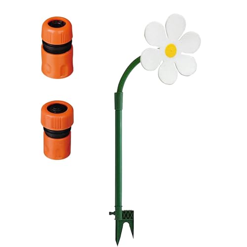 LIXSAZSE Verrückter Sprinkler, rotierendes Blumenbewässerungswerkzeug, robust, für die Garten und Hofbewässerung sowie zum Spielen mit Haustieren geeignet, Weiß, +Adapter von LIXSAZSE
