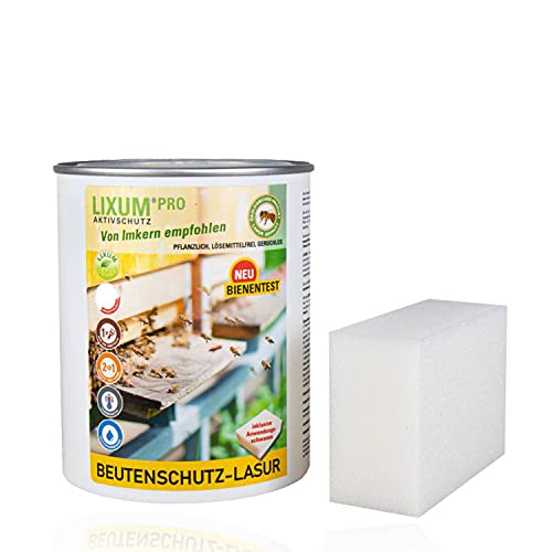 LIXUM BIENEN BEUTENSCHUTZ LASUR BIO (bordauxe) 300 ml = 3 Beuten (9m²) natürlicher Holzschutz - von Imkern empfohlen! Bienenverträglichkeit laborgeprüft, biologisch, ökologisch, rein natürlich von LIXUM