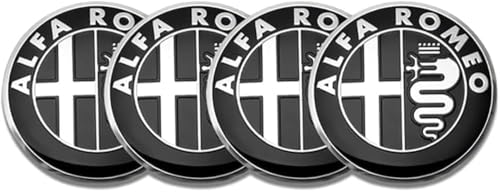 LIYANGT1 4 StüCk Radnabenkappen Radkappen Aufkleber für Alfa Romeo 50mm, Auto Radmitte Felgenabdeckung Styling ZubehöR, Kratzfest & Strapazierfähig,White von LIYANGT1