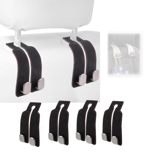 LIYANGT1 4 Stück Haken für die Kopfstütze im Auto für Ford Mondeo MK4 2008 2009 2010 2011, Autositz-Kopfstützenhaken Leder multifunktionaler Auto Lagerung Haken,Black LIYANGT1 4 Stück Haken für die Kopfstütze im Auto für Ford Mondeo MK4 2008 2009 2010 2011, Autositz-Kopfstützenhaken Leder multifunktionaler Auto Lagerung Haken,Black von LIYANGT1