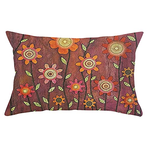 クロスフィールド（Crossfield） Kissenhülle 40x60cm Baumwoll und Leinen Abstrakte Blumen B598 Quadratisch Dekokissen mit Unsichtbarem Reißverschluss Doppelseitig Kissenbezug für Sofa Home Zuhause Dekor,1 Stück von クロスフィールド（Crossfield）