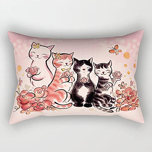 Kissenhülle 40x60cm Baumwoll und Leinen Cartoon Tier süße Katze B113 Quadratisch Dekokissen mit Unsichtbarem Reißverschluss Doppelseitig Kissenbezug für Sofa Home Zuhause Dekor,1 Stück Kissenhülle 40x60cm Baumwoll und Leinen Cartoon Tier süße Katze B113 Quadratisch Dekokissen mit Unsichtbarem Reißverschluss Doppelseitig Kissenbezug für Sofa Home Zuhause Dekor,1 Stück von クロスフィールド(Crossfield)