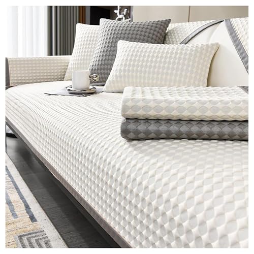 LIYGAOF Neue Kühlende Sofabezug, Sofadecken Für Sitzfläche, Summer Protection Anti Scratch Couch Cover, Hund Katze Sofaschutz, Couch Überzug 1/2/3/4 Sitzer(White,90 * 160cm) von LIYGAOF
