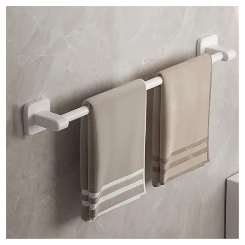 LIYGAOF Selbstklebender Handtuchhalter, Badetuchhalter Aus Aluminium, Mit Für Küche Und Bad, An Der Wand Montierte Einzelstange, Handtuchhalter Aufbewahrungsregale(White,70cm) von LIYGAOF