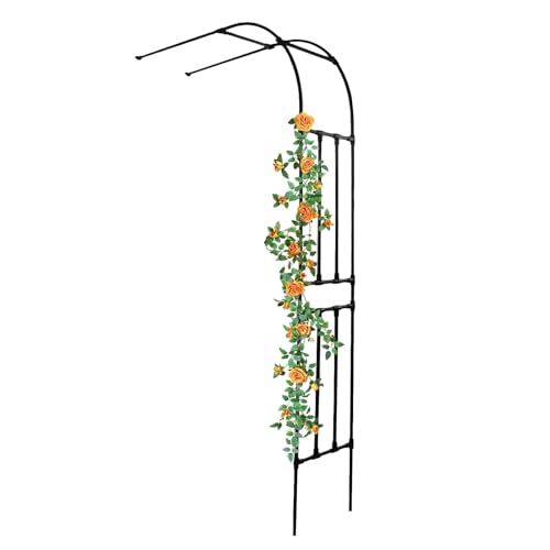 LIYI929GP Metall Rosenbogen Garten Halbbogen Rankhilfe Rankgitter, 240cm Witterungsbeständig Gartenbogen Gartenlaube Stabiler, Halb-rosenbogen Pergola Rankgitter Torbogen Für Kletterpflanzen von LIYI929GP