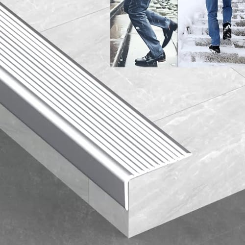 LIYI929GP Treppenkantenprofil rutschfest Aus Aluminium, Dauerhaft Treppenprofile Kantenschutz Winkelprofil, Stufenkantenprofil Stabil Rutschhemmend, for Innenschritt Im Freien Fliesen Holz Metall von LIYI929GP