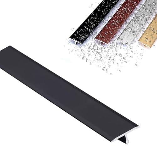 Wasserdicht Übergangsprofil Ausgleichsprofil, Boden/Tür T-Profil Bodenleiste, Schwarz Weiß Gold Aluminium Bodenübergangsstreifen Boden Abdeckleiste Ausgleichsprofil Für Fliesen Laminat/Parkett von LIYI929GP