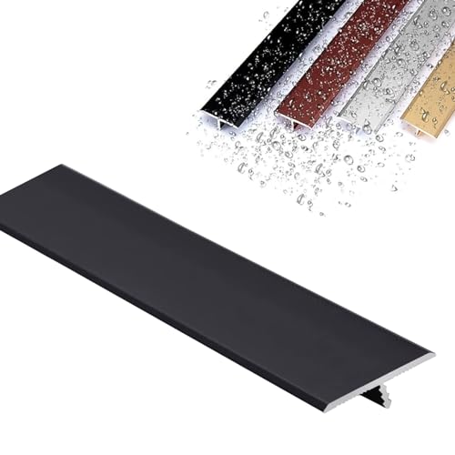 Wasserdicht Übergangsprofil Ausgleichsprofil, Boden/Tür T-Profil Bodenleiste, Schwarz Weiß Gold Aluminium Bodenübergangsstreifen Boden Abdeckleiste Ausgleichsprofil Für Fliesen Laminat/Parkett von LIYI929GP