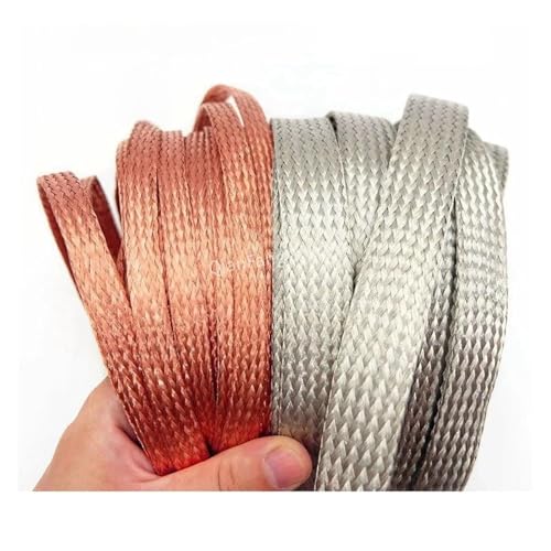 tianwandong 1/2/5M Kupfer Geflechtschlauch Verzinnt Beschichtung 4 6 8 10 16 18 22 28 mm Erweiterbar Metallmantel Abschirmung Signaldraht Kabel Geschirmt(Red Copper,WIDTH 8MM_2M) von LIYIANWAN