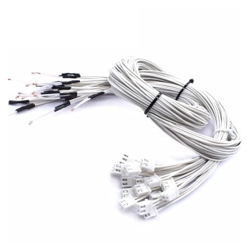 tianwandong 1/5 stücke NTC Thermistor Temperatur Sensor 3950 1% line100 & 150cm 100K mit XH 2,54 Terminal Weiß 2P terminal stecker 3D Printe(1pcs 1.5m) von LIYIANWAN