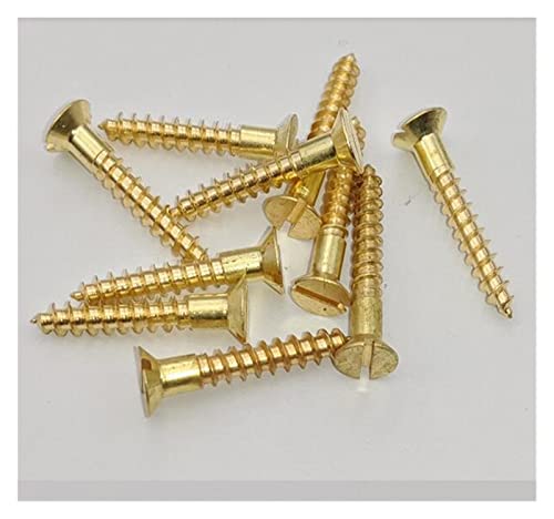 tianwandong 100 Stück M2 Schlitz-Senkkopfschrauben Holz Flachkopf Blechschrauben Möbel Reines Messing Außengewinde 6mm-10mm Länge(M2 x 8mm) von LIYIANWAN