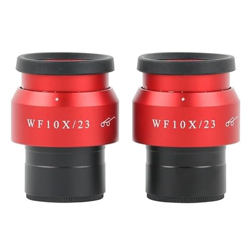 tianwandong 2 STÜCKE WF5X WF10X WF15X WF20X WF30X Weitwinkelokular for Binocular Trinocular Stereomikroskop 30 MM Installationsschnittstelle(WF10X-23MM Red) von LIYIANWAN